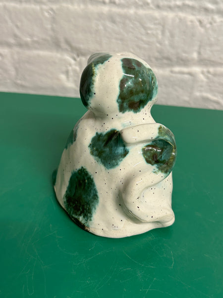 green & white dalmatian incense holder