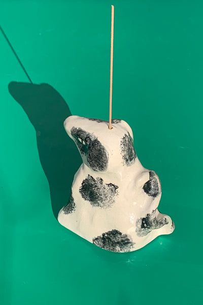 black & white dalmatian incense holder