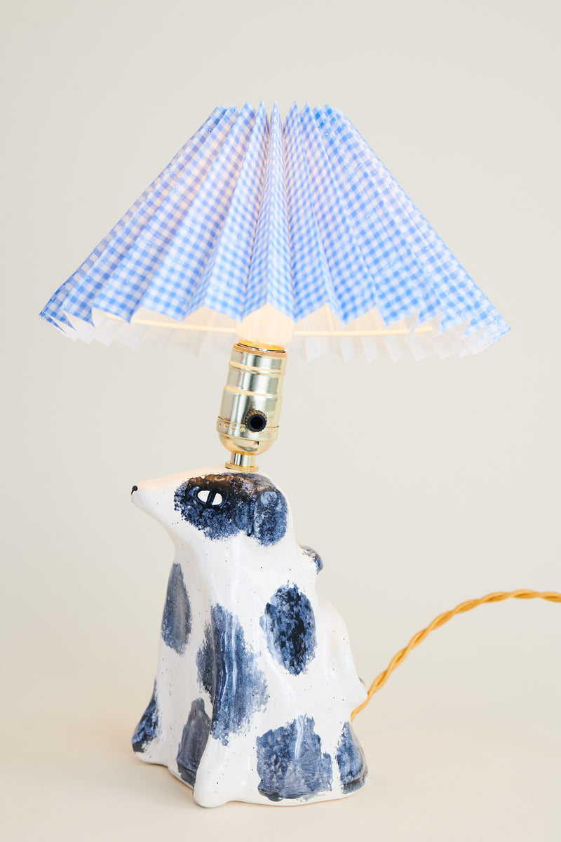 blue & white dalmation lamp